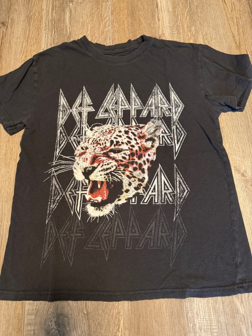 Def Leppar Graphic Band Tee - Black with Red & Cream Accents